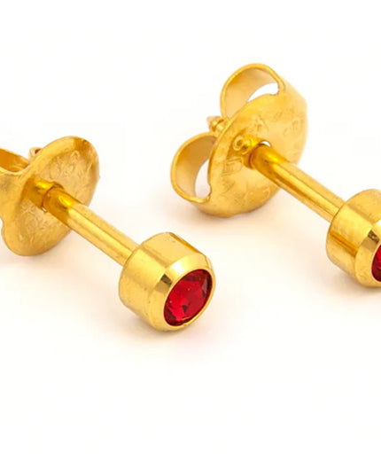 Studex Gold Plated Bezel Set Birthstone Earrings (1 pair)