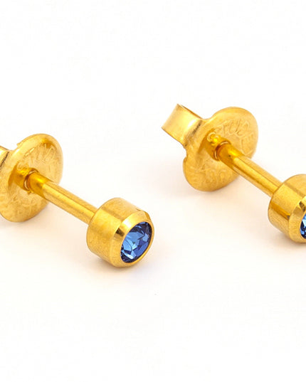 Studex Gold Plated Bezel Set Birthstone Earrings (1 pair)