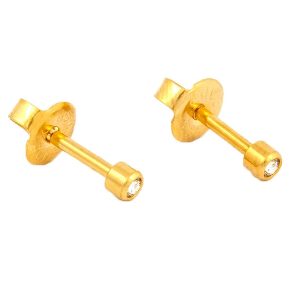 Studex Gold Plated Bezel Set Mini April, 1 pair