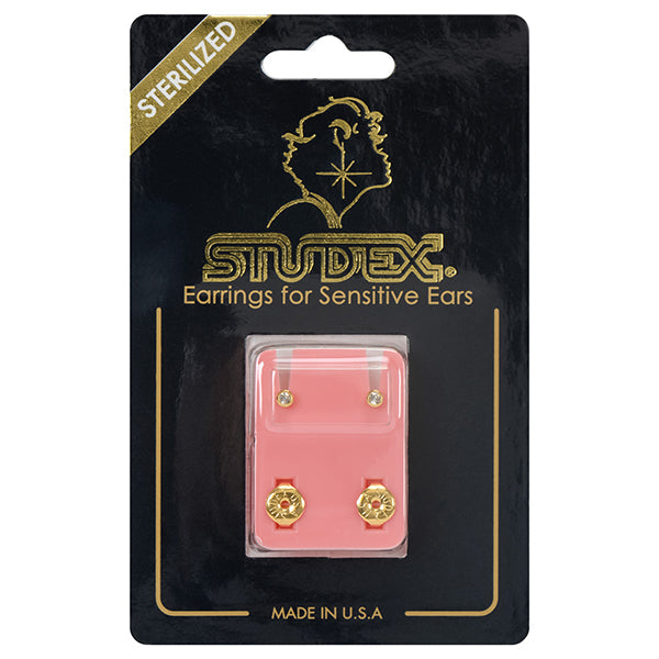 Studex Gold Plated Bezel Set Mini April, 1 pair