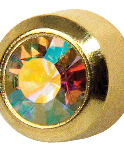 Studex Gold Plated Bezel Set Rock Crystal, 1 pair