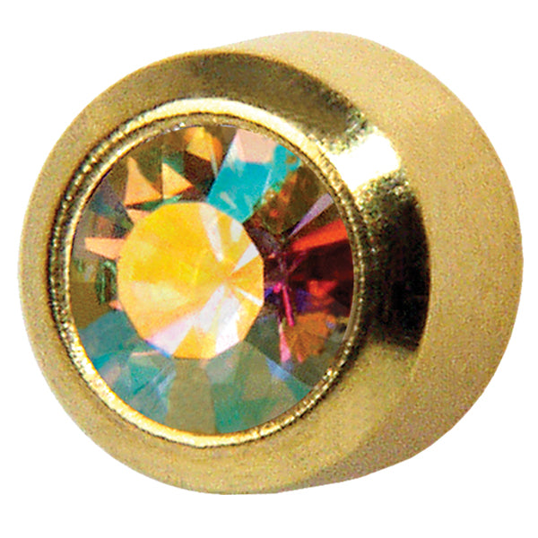 Studex Gold Plated Bezel Set Rock Crystal, 1 pair