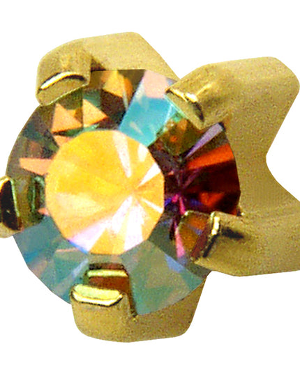 Studex Gold Plated Regular Rainbow Crystal, 1 pair
