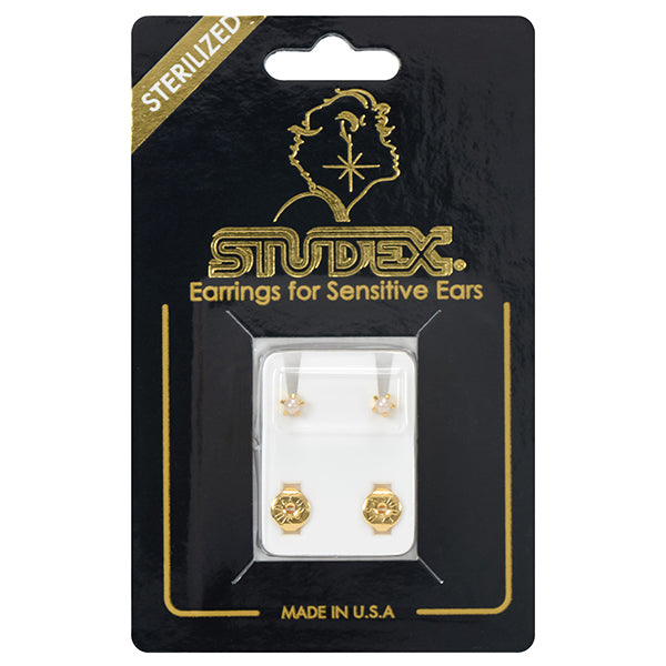 Studex Gold Plated Regular Rainbow Crystal, 1 pair