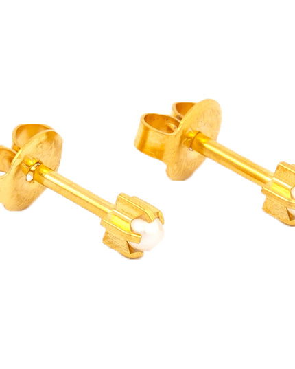 Studex Gold Plated Tiffany Set Earrings, Regular Pearl, 1 pair