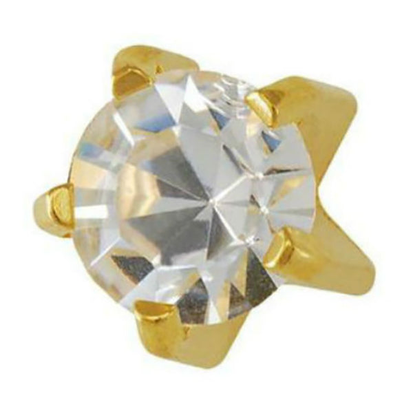 Studex Gold Plated Tiffany Set Mini Cubic Zirconia, 1 pair