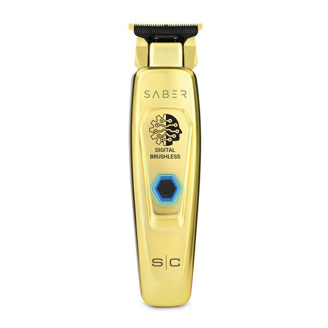 Experience the new standard with the Saber Professional Brushless Motor Hair Trimmer. With a whisper-quiet digital motor and the perfect blade combination - the Saber crunches so loud you can hear the cutting echo. The combination of the&nbsp;high torque Brushless Motor and the X-Pro blade with "The One" cutter&nbsp;can edge up with laser lines and also blast through bulk.
