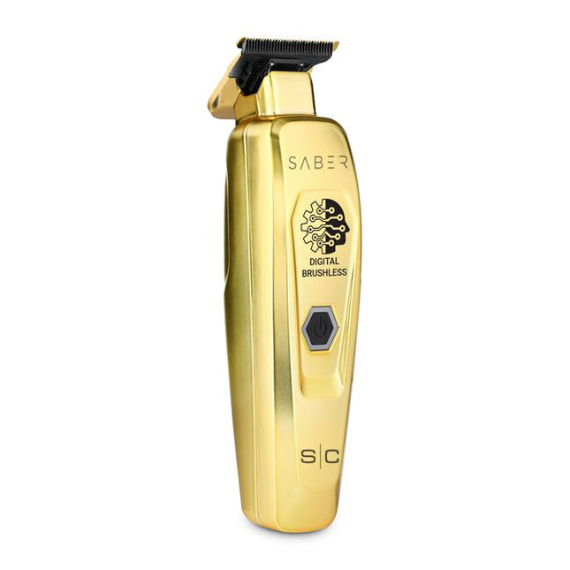 Experience the new standard with the Saber Professional Brushless Motor Hair Trimmer. With a whisper-quiet digital motor and the perfect blade combination - the Saber crunches so loud you can hear the cutting echo. The combination of the&nbsp;high torque Brushless Motor and the X-Pro blade with "The One" cutter&nbsp;can edge up with laser lines and also blast through bulk.