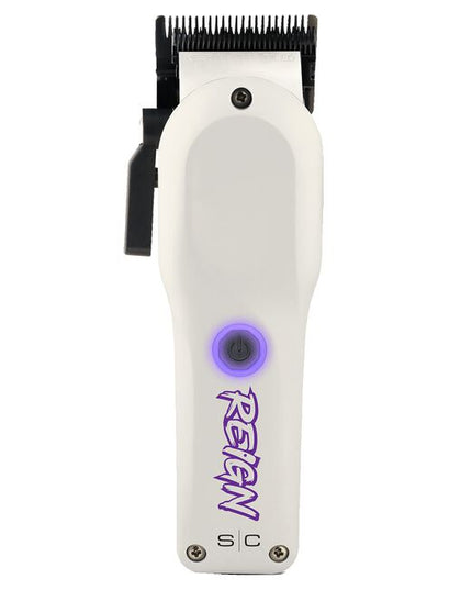 Engineered and designed by professional barbers for those who dominate, the S|C Pro Reign Clipper is a professional powerhouse made to rule over every head of hair it comes across. Featuring our whisper-quiet EON digital brushless motor with 7,800 RPM, offers legendary power and control. Fading, debulking, or refining? It doesn’t matter. This tool commands it all.