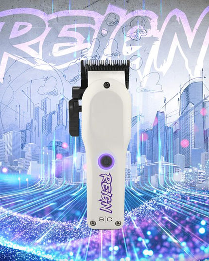 Engineered and designed by professional barbers for those who dominate, the S|C Pro Reign Clipper is a professional powerhouse made to rule over every head of hair it comes across. Featuring our whisper-quiet EON digital brushless motor with 7,800 RPM, offers legendary power and control. Fading, debulking, or refining? It doesn’t matter. This tool commands it all.