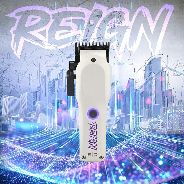 Engineered and designed by professional barbers for those who dominate, the S|C Pro Reign Clipper is a professional powerhouse made to rule over every head of hair it comes across. Featuring our whisper-quiet EON digital brushless motor with 7,800 RPM, offers legendary power and control. Fading, debulking, or refining? It doesn’t matter. This tool commands it all.