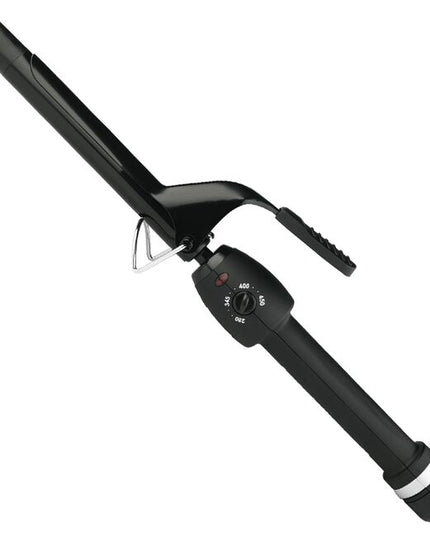 Achieve stunning, quality curls with the StyleCraft Black Gold Curling Iron.The ceramic barrel is coated emitting negative ions that seal the hair cuticles to significantly reduce frizz and enhance shine. 