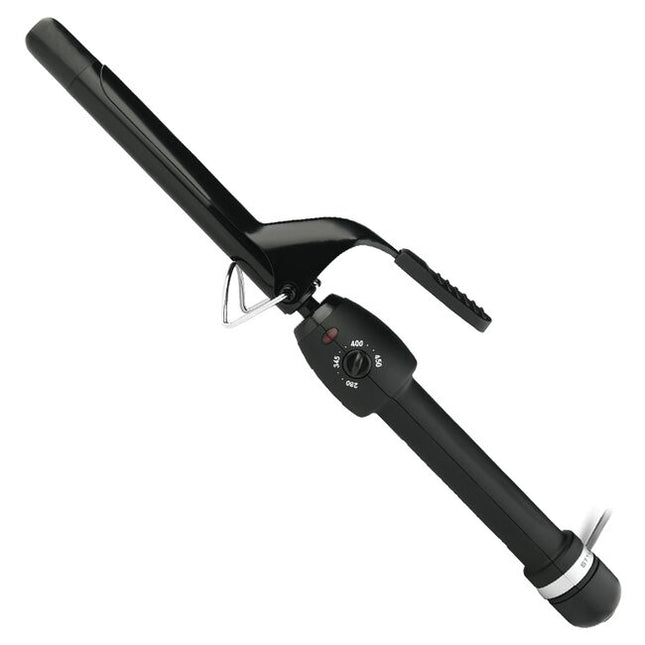 Achieve stunning, quality curls with the StyleCraft Black Gold Curling Iron.The ceramic barrel is coated emitting negative ions that seal the hair cuticles to significantly reduce frizz and enhance shine. 