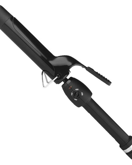 Achieve stunning, quality curls with the StyleCraft Black Gold Curling Iron.The ceramic barrel is coated emitting negative ions that seal the hair cuticles to significantly reduce frizz and enhance shine. 