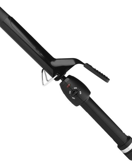 Achieve stunning, quality curls with the StyleCraft Black Gold Curling Iron.The ceramic barrel is coated emitting negative ions that seal the hair cuticles to significantly reduce frizz and enhance shine. 