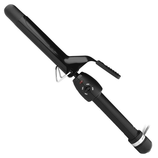 Achieve stunning, quality curls with the StyleCraft Black Gold Curling Iron.The ceramic barrel is coated emitting negative ions that seal the hair cuticles to significantly reduce frizz and enhance shine. 