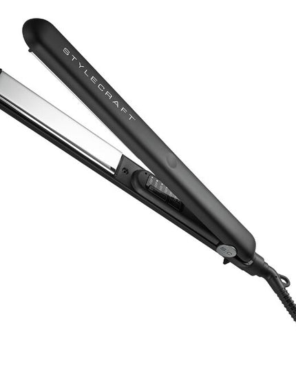 Designed to meet the high demands of professional stylists, this premium flat iron is an essential tool for any bustling salon. Engineered with 1-inch ultra-thin, long titanium plates, it glides effortlessly through each section of hair, delivering smooth, polished results with precision.
