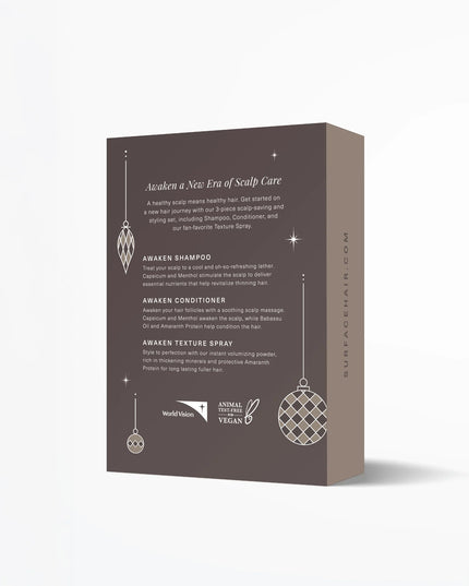 Awaken A New Era Of Scalp Care

A healthy scalp means healthy hair. Get started on a new hair journey with our 3-piece scalp-saving and styling set, including Shampoo, Conditioner, and our fan-favorite Texture Spray.