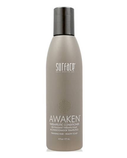 Surface's Awaken Therapuetic Conditioner promotes a healthy scalp and hair. Natural capsicum and menthol stimulate while vegan amaranth, soy and keravis proteins strengthen.