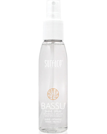 Sustainably harvested babassu oil and the color vita-complex in Surface's Bassu Shine Spray instantly intensifies shine, detangles, and protects.