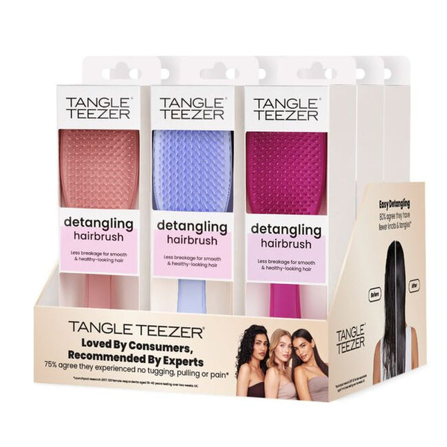 The Ultimate Detangler by Tangle Teezer effortlessly slips through your hair (and thanks to its handle, not out of your wet hands). The patented two-tiered teeth technology is gentle on vulnerable, shower-fresh hair, meaning less breakage, more of that running-your-fingers-through-your-hair feeling.