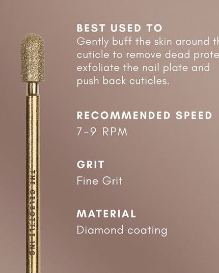 TGB Cuticle Smoother and its ergonomic design gently buffs the skin around the cuticle to remove dead proteins, exfoliate the nail plate and can also support in preparing the cuticles. ?This final step to your cuticle prep will leave the skin polished and ready for nail plate preparation.