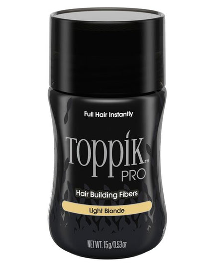 Toppik™ PRO is made of colored Keratin protein. Toppik™ PRO Fibers blend undetectably with existing hair, instantly making it look full and thick.