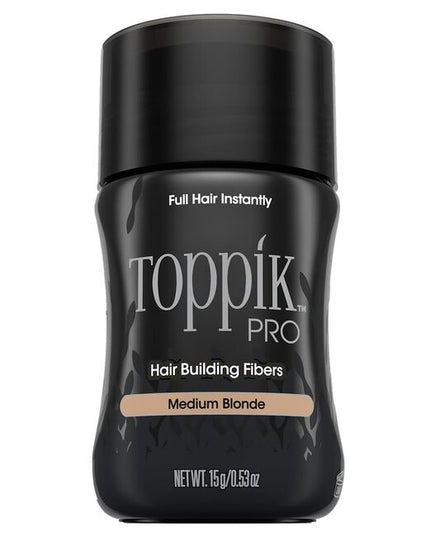 Toppik™ PRO is made of colored Keratin protein. Toppik™ PRO Fibers blend undetectably with existing hair, instantly making it look full and thick.