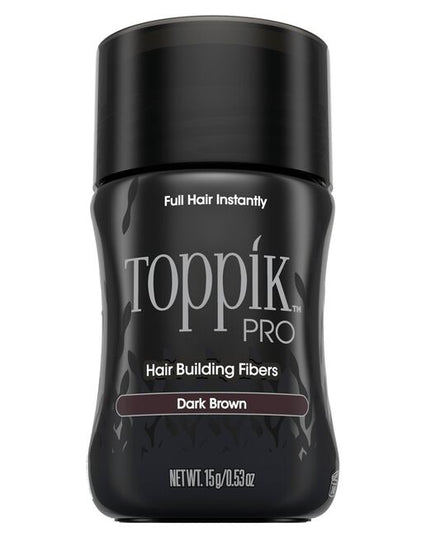 Toppik™ PRO is made of colored Keratin protein. Toppik™ PRO Fibers blend undetectably with existing hair, instantly making it look full and thick.