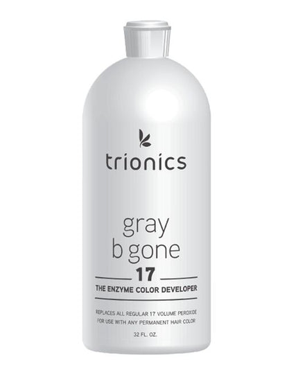 Trionics Gray Be Gone 17 Volume Developer is an enzyme developer formulated for optimum coverage on gray or salt &amp; pepper hair where hair is at least 20 to 50% gray. It's excellent for gray coverage. Works like a 17 volume developer.