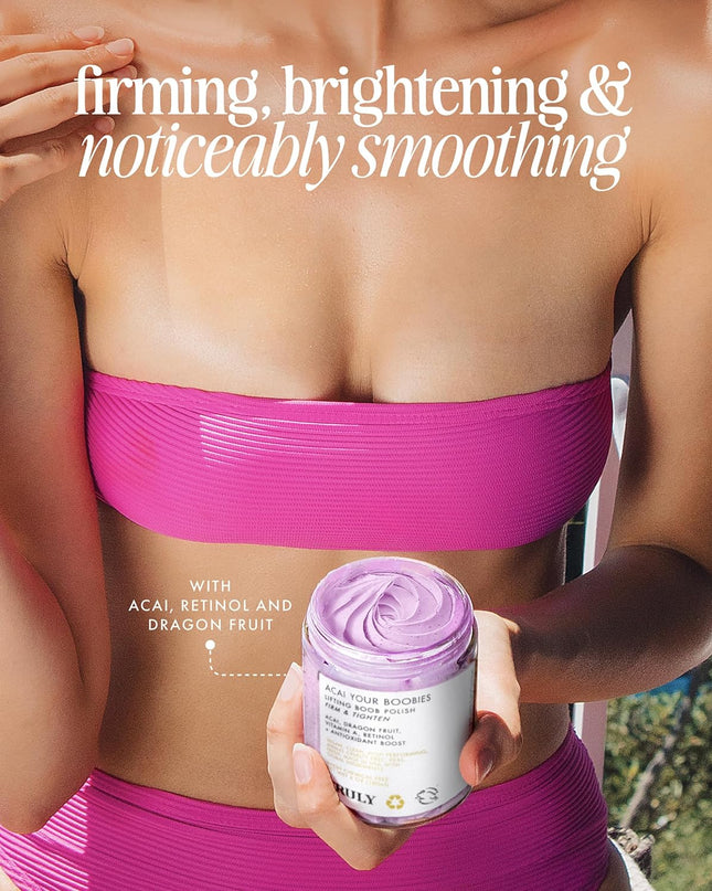 Perk up your pair with Acai Your Boobies polish! Designed to smoothen skin and nips while also targeting the appearance of stretch marks and fine lines.