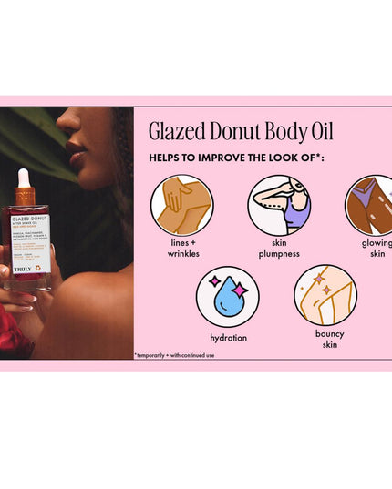 The most iconic, indulgent, delectable scents, delivered in 3 beauty treatments.
.7 fl. oz. Coco Cloud Argan Oil + Vitamin E Body Serum Mini
.7 fl. oz. Glazed Donut Niacinamide Body Oil Mini
.7 fl. oz. Soft Serve Peptide Body Oil Mini