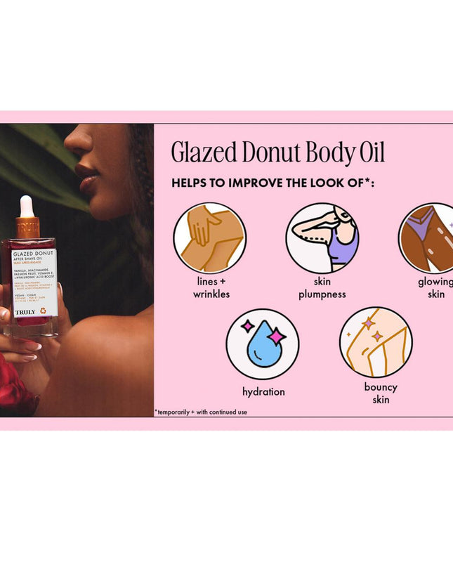 The most iconic, indulgent, delectable scents, delivered in 3 beauty treatments.
.7 fl. oz. Coco Cloud Argan Oil + Vitamin E Body Serum Mini
.7 fl. oz. Glazed Donut Niacinamide Body Oil Mini
.7 fl. oz. Soft Serve Peptide Body Oil Mini
