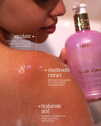 A luxurious, ultra-foaming body wash with hints of breezy pink jasmine and sea salt turns your shower into the ultimate sanctuary. Infused with hyaluronic acid and squalane to leave you feeling soft, clean, and hydrated.&nbsp;