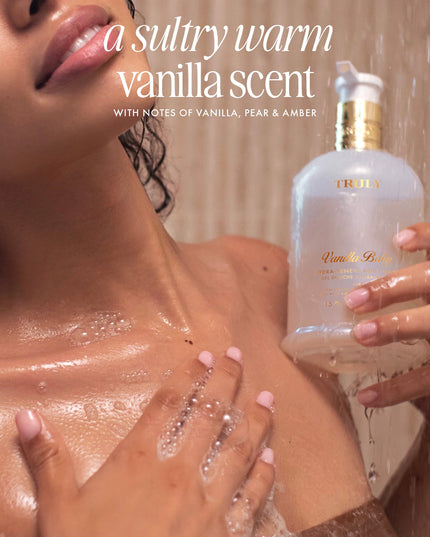 A luxurious, ultra-foaming body wash with hints of cozy vanilla and pear turns your shower into the ultimate sanctuary. Infused with hyaluronic acid and squalane to leave you feeling soft, clean, and hydrated.&nbsp;
