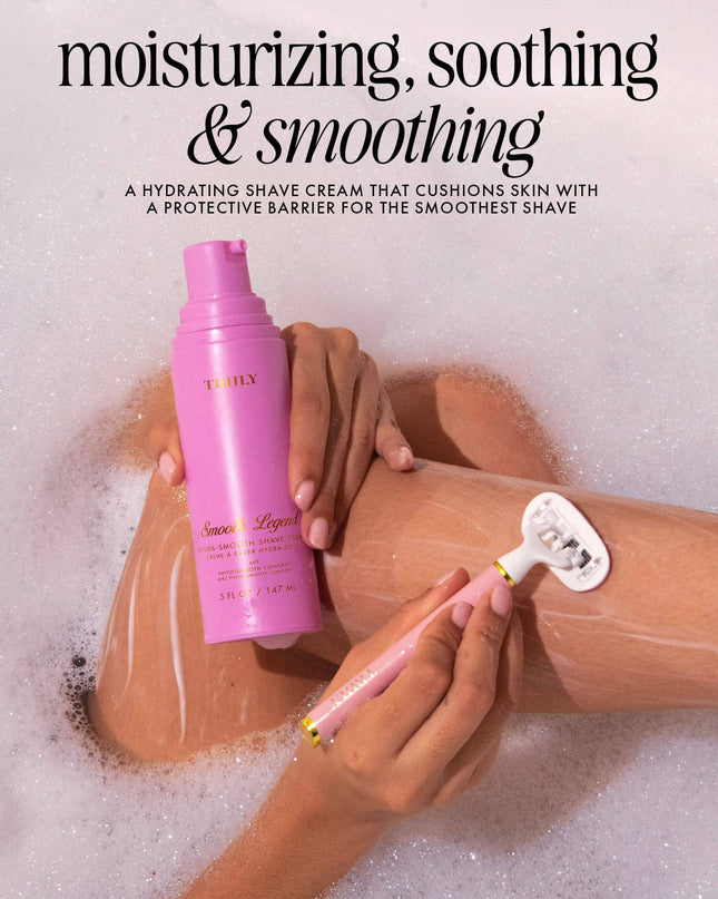 Meet the creamiest, dreamiest shave cream. Powered by Truly’s proprietary Phyto-Smooth Complex™, this jasmine-scented rich whip cushions skin with a protective moisture barrier for a close shave that leaves you irresistibly soft and smooth.