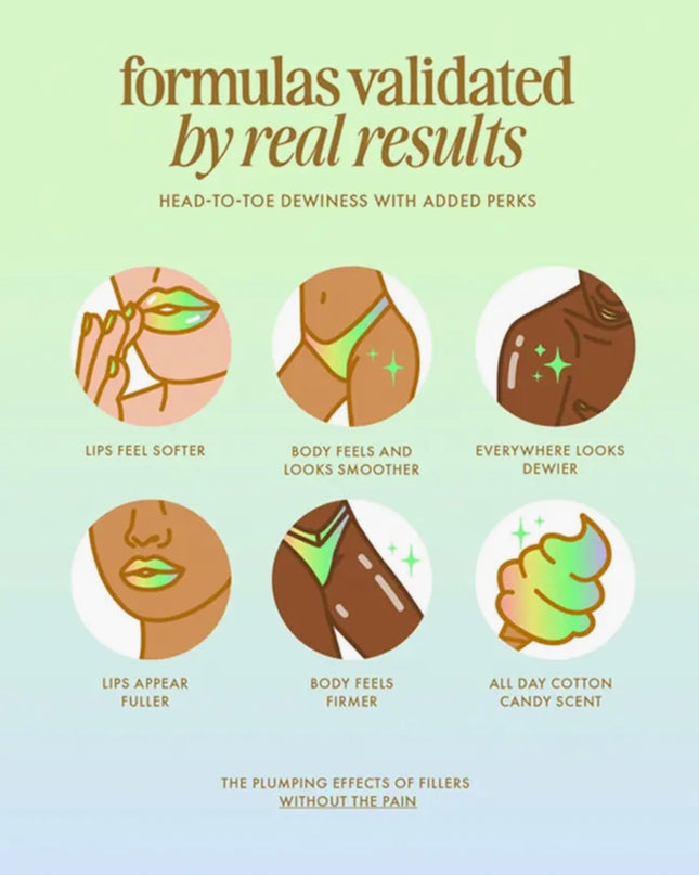 A cosmetics bag and set of four essential products from Truly Beauty featuring their enchanting Unicorn Fruit scent.