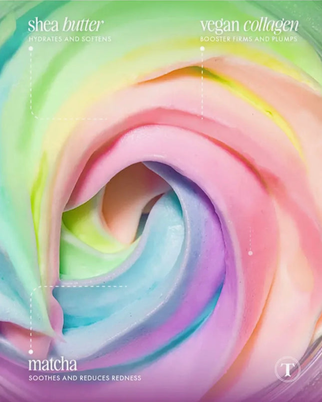 A cosmetics bag and set of four essential products from Truly Beauty featuring their enchanting Unicorn Fruit scent.