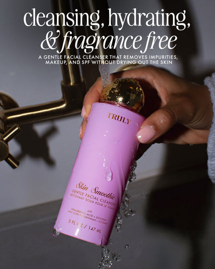 A gentle, daily facial cleanser with hyaluronic acid that removes SPF and makeup while preserving natural oils and matching your skin’s pH level, leaving skin clean, soft, and quenched.