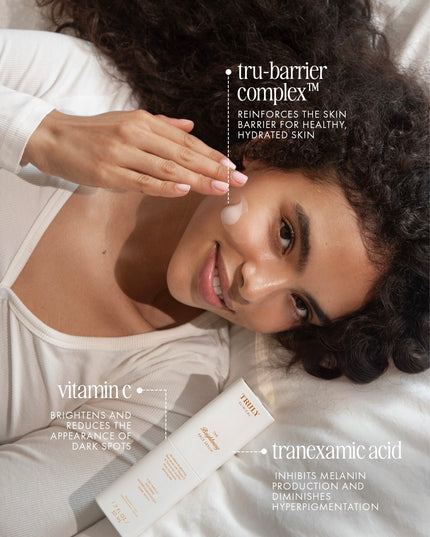 A face brightening serum with vitamin C &  tranexamic acid that evens skin tone and reduces the appearance of hyperpigmentation for a visibly radiant complexion from the very first use.