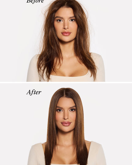 A powerful, yet lightweight leave-in thermo mist that forms a protective shield around each strand to block humidity, lock in moisture, and seal in shine for a perfectly smooth, long lasting, and frizz-free finish.