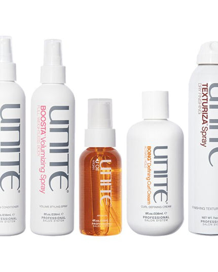 Pro Discovery Kit Includes:

(1) - 7SECONDS Detangler, 8 fl. oz.
(1) - 7SECONDS Shampoo, 2 fl. oz.
(1) - 7SECONDS Conditioner, 2 fl. oz.
(1) - TEXTURIZA Spray, 7 fl. oz.
(1) - BOOSTA Volumizing Spray, 8 fl. oz.
(1) - BOING Defining Curl Cream, 8 fl. oz.
(1) - U Oil, 4 fl. oz.