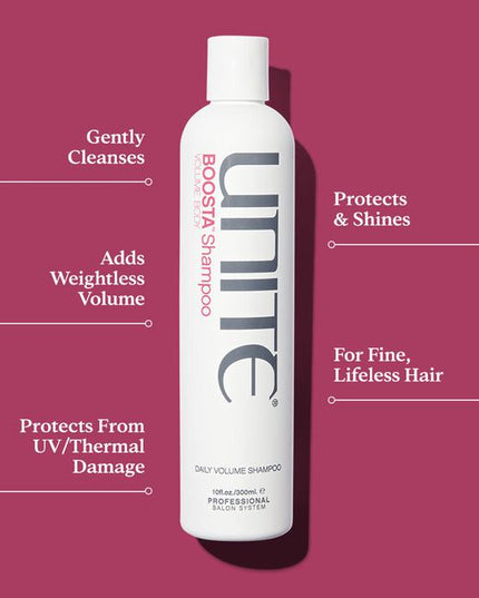 A volume-enhancing shampoo formulated to gently cleanse and remove product build-up that can weigh hair down.