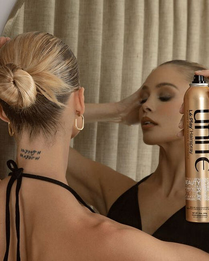 A flake-free, flexible-hold hairspray that delivers a light to medium hold with a natural satin finish. Hold factor equals 5.