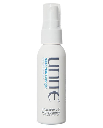 UNITE Hair's bestselling lightweight 7SECONDS Detangler instantly detangles, strengthens, smooths and protects. This protein-based leave-in conditioner leaves hair strong and healthy while targeting tangles and knots. The detangler also seals the cuticle and protects hair from UV/thermal damage.