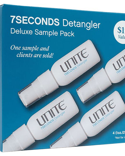 Client samples that convert! Send clients home with a deluxe sample of 7SECONDS Detangler and stay stocked with retail sizes to sell when their sample runs out. This protein-based leave-in conditioner targets tangles and knots while sealing the cuticle and reducing breakage. Plus, repairs and restores shine. It’s an everyday essential for all hair types.