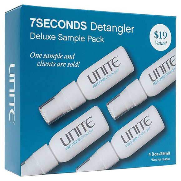 Client samples that convert! Send clients home with a deluxe sample of 7SECONDS Detangler and stay stocked with retail sizes to sell when their sample runs out. This protein-based leave-in conditioner targets tangles and knots while sealing the cuticle and reducing breakage. Plus, repairs and restores shine. It’s an everyday essential for all hair types.
