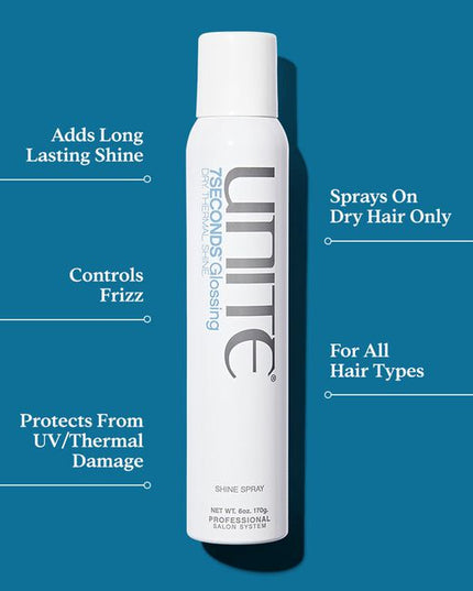 A long-lasting, anti-humectant finishing spray designed to control frizz, deliver shine and protect hair from UV/thermal damage.