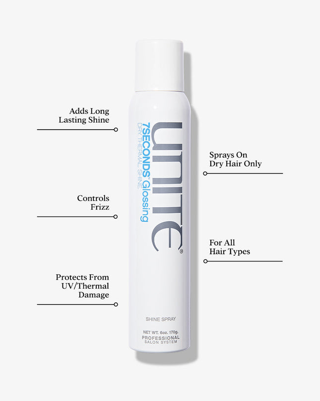 A long-lasting, anti-humectant finishing spray designed to control frizz, deliver shine and protect hair from UV/thermal damage.