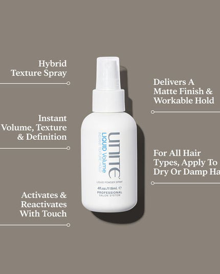 A texture spray that delivers instant volume, definition, and hold with matte finish that activates and reactivates with each touch.